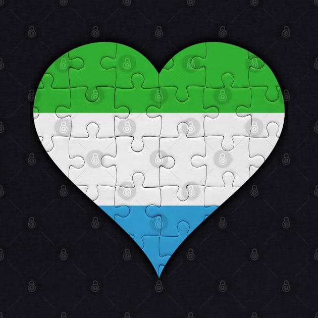 Sierra Leonean Jigsaw Puzzle Heart Design - Gift for Sierra Leonean With Sierra Leone Roots by Country Flags